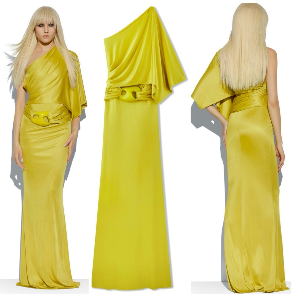 Tom Ford Belted Jersey One Shoulder Long Dress IT40/US4